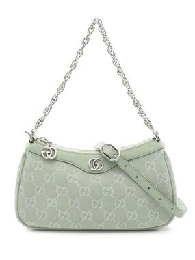 Gucci Mint Green Ophidia GG Monogram Shoulder Bag with Silver Chain